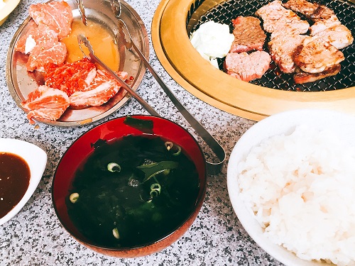 淡路牛の焼肉とライス