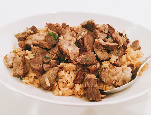 コストコのガーリックビーフライス