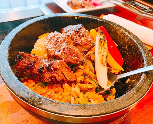 叙々苑の石焼ビビンバとハラミ厚切焼