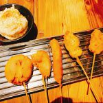 まずはスタート地点に立ちました!記念と「串カツ えべっさん」の串揚げ色々♬