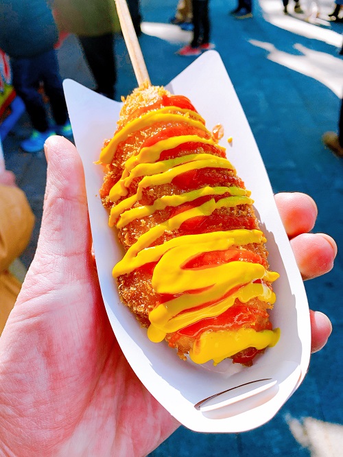 初詣でのチーズハットグ