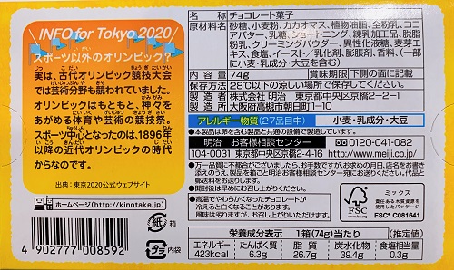 きのこの山の食品表示