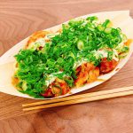 海老風味の生地に柔らかい食感のたこ焼き!そしてネギとマヨを乗せれば最高♬たこいちのネギマヨ焼!