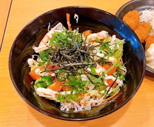 ガストの海老と山芋オクラのねばとろサラダ麺