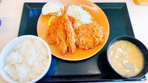 かつやの海老・ヒレ・メンチカツ定食