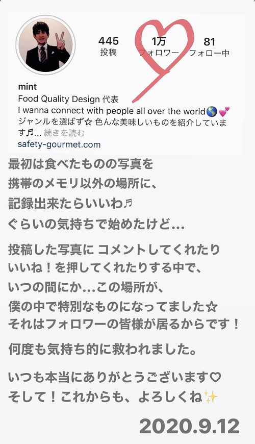 フォロワー1万人