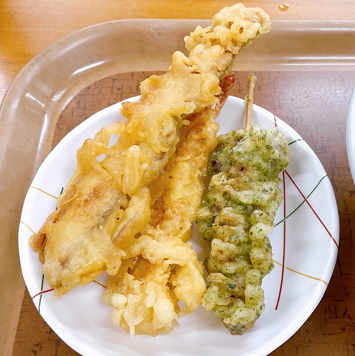 さぬきうどん上原屋 本店のタコ天と太刀魚フライとエビ天