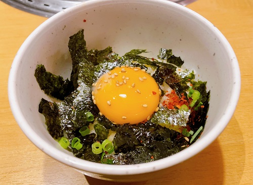 焼肉きんぐ 徳島沖浜店の韓国のり玉ごはん