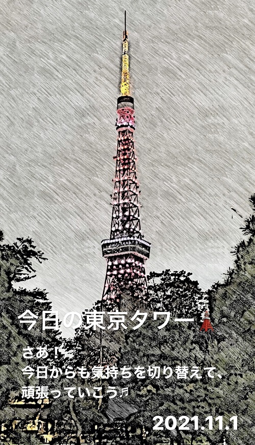 研修終わりの東京タワー(2021.11.1)