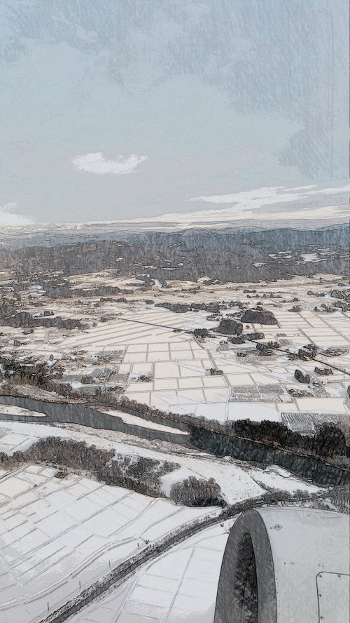 花巻空港から大阪国際空港までの景色1