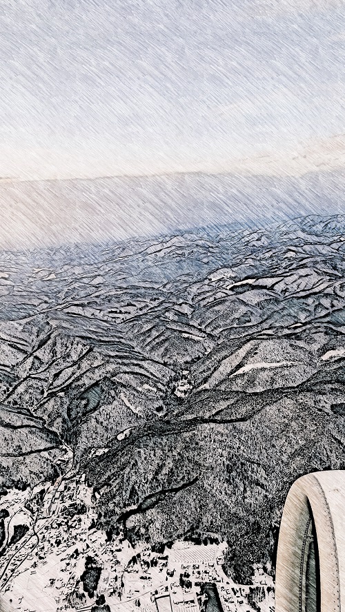 花巻空港から大阪国際空港までの景色2