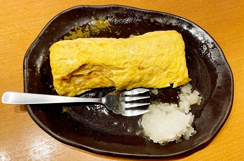 三代目鳥メロ 松山大街道店のお店で手作り！出汁巻き玉子焼き