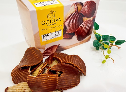 Godivaのポテトチップスチョコレートの商品写真