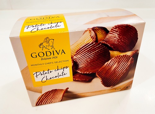 Godivaのポテトチップスチョコレートの外装