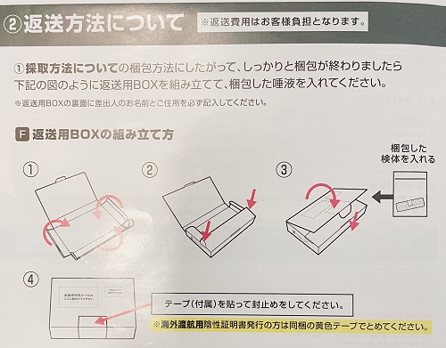 PCR検査キットの返送方法