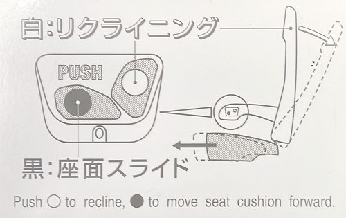 やまびこの座席リクライニングの説明