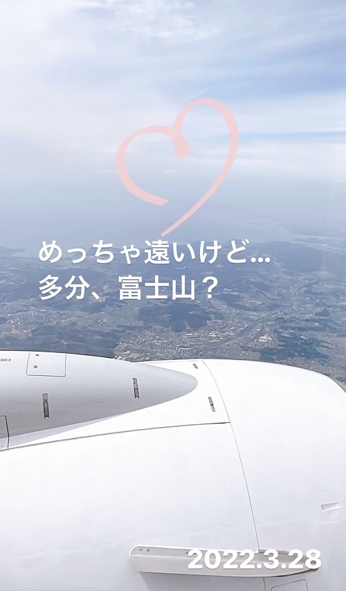 東京までの飛行機から見える富士山(2022.3.28)