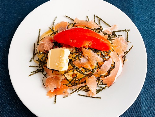 椒房庵 あごだしめんたいこの生ハムパスタ