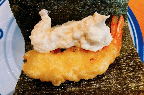 くら寿司 徳島川内店のえび天手巻き(一貫)1