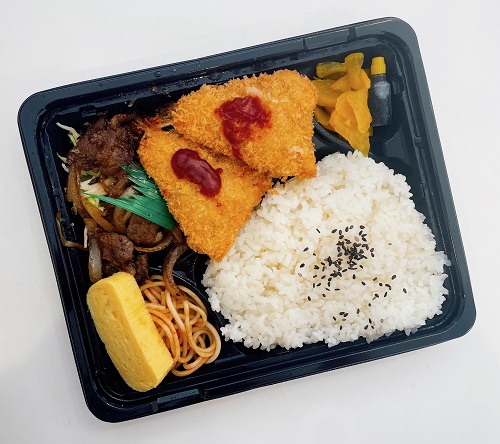 ほかほか弁当大津店の焼肉エビフライ弁当
