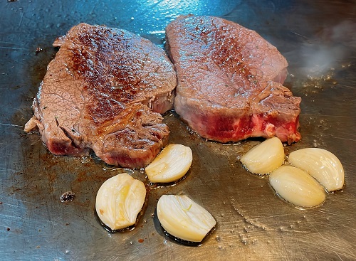 ステーキハウスさちのヒレステーキWとニンニク