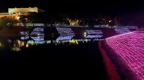 レオマワールドの入口イルミネーション1(2022.12.24)