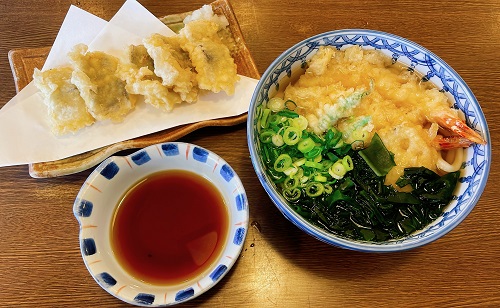 さぬき手打うどん 丸亀の天ぷらうどん(上)とはもの天ぷら