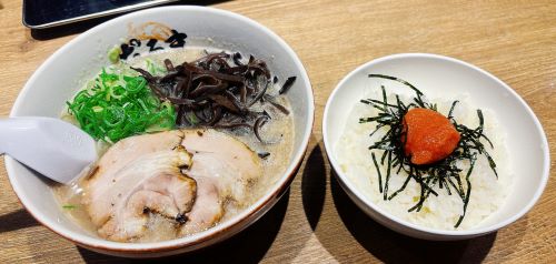 博多だるま DEPARTURE店の博多豚骨ラーメンと明太子丼